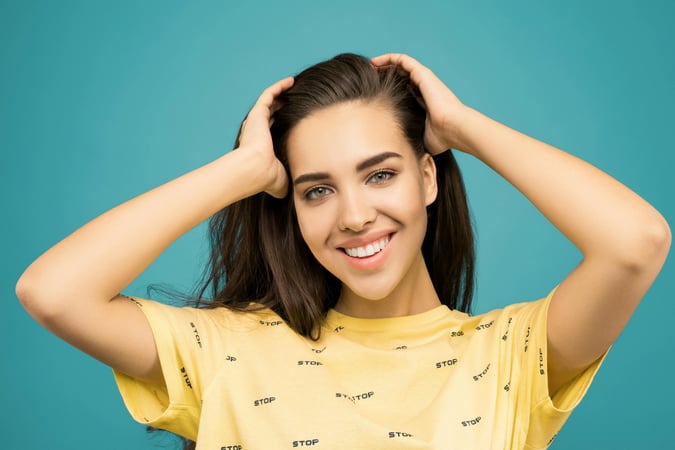 women after getting PRP hair treatment